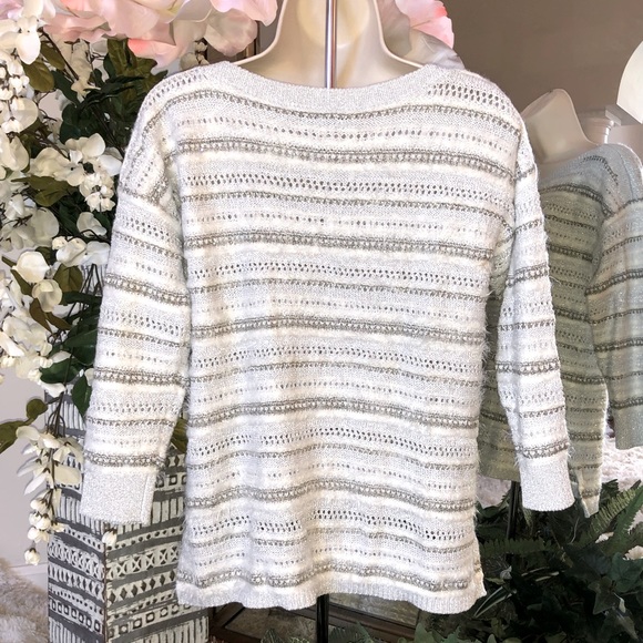WHBM Metallic Stripe Sweater - Picture 2 of 4